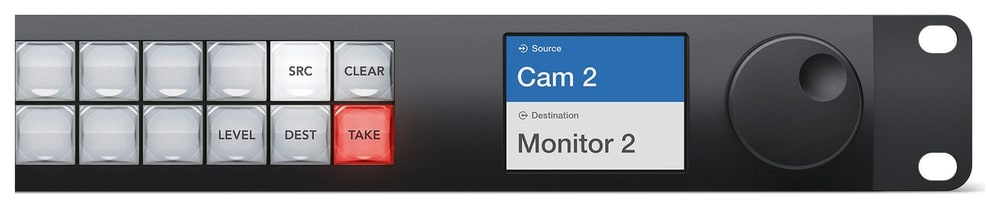 Blackmagic Videohub Master Control Pro – Vrtljivi gumb in zaslon LCD