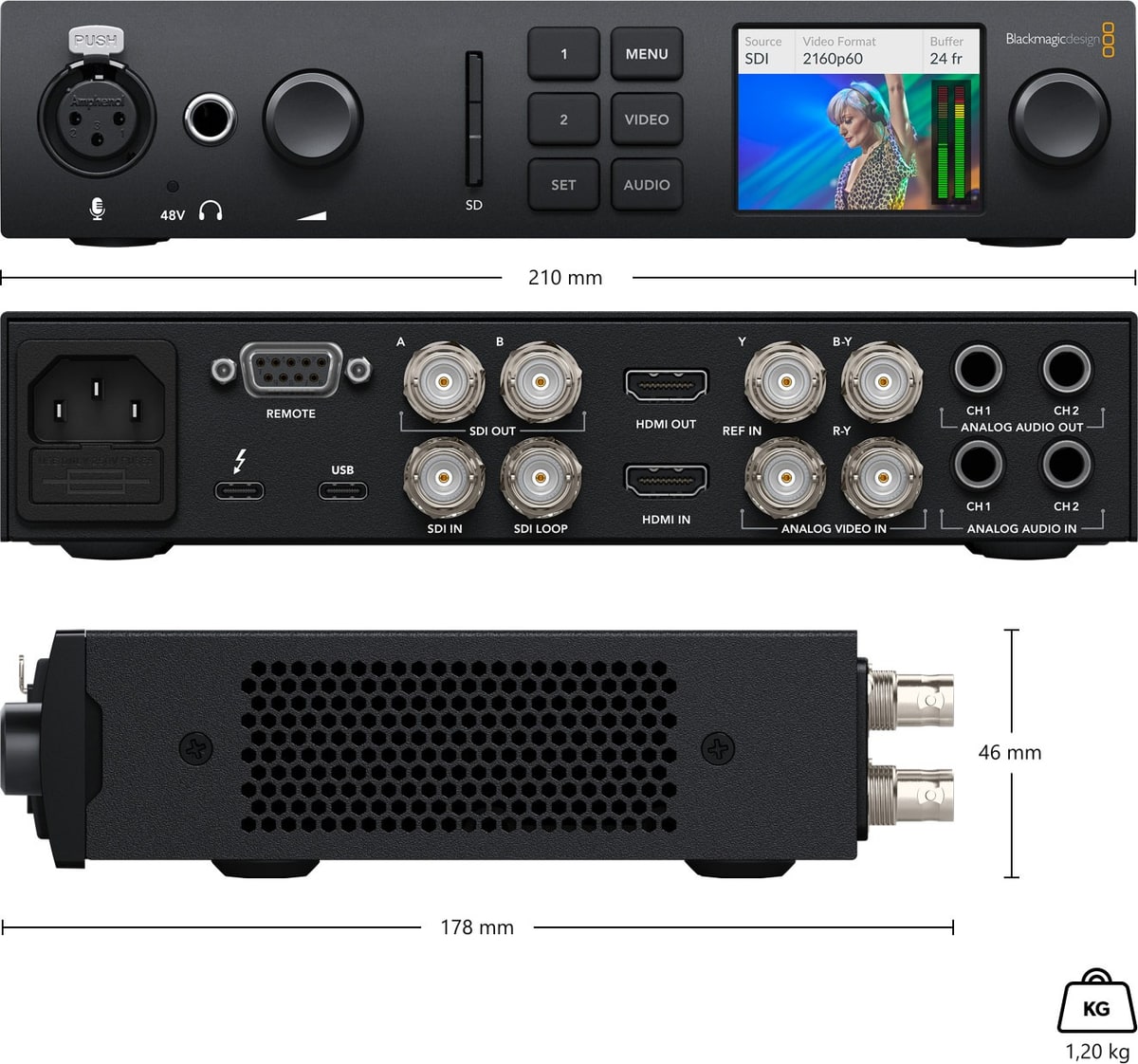Blackmagic Design UltraStudio 4K Mini – Mere in teža