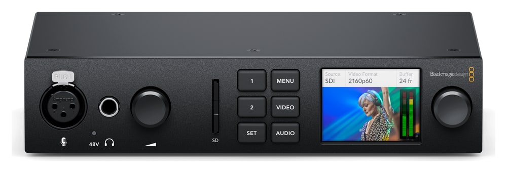 Blackmagic Design UltraStudio 4K Mini – Sprednja plošča z LCD in krmilnimi tipkami