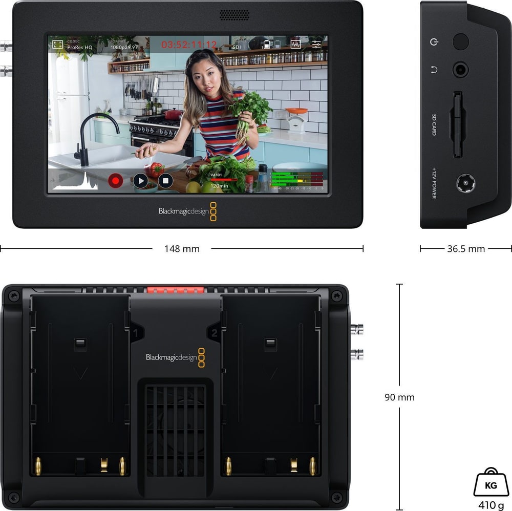 Video Assist 5″ 3G – Mere in teža