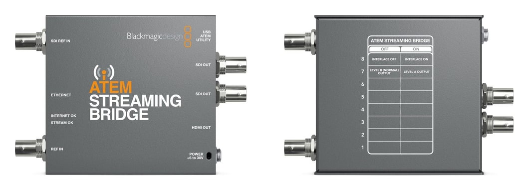 ATEM Streaming Bridge – Nastavitev z mini stikali ali prek USB-C