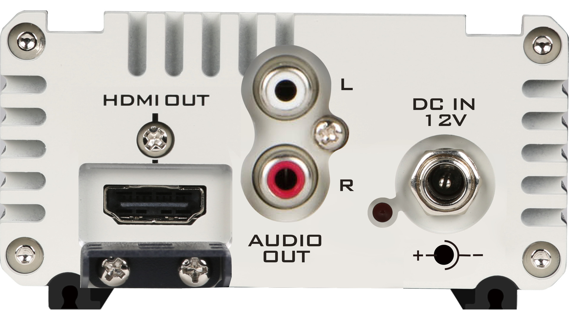 Priključki HDMI, stereo RCA avdio in napajanje 12 V