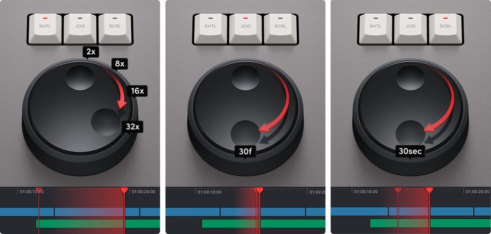 DaVinci Resolve Speed Editor – Shuttle, Jog in Scroll