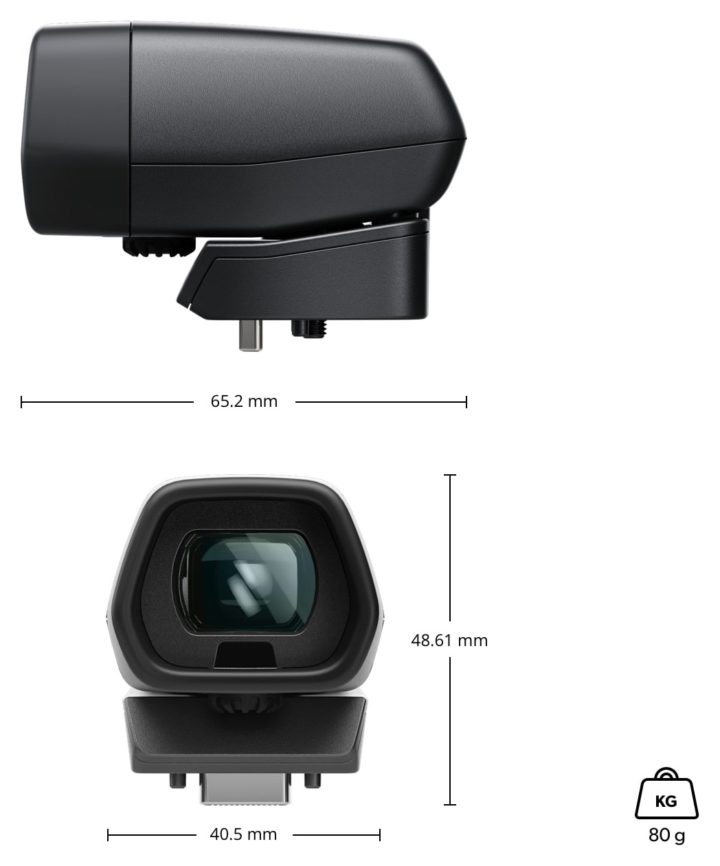 Blackmagic Pocket Cinema Camera Pro EVF – Mere in teža