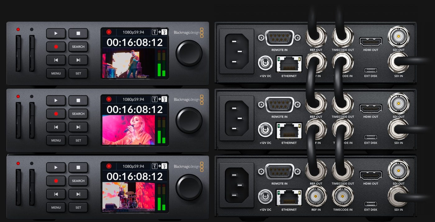HyperDeck Studio HD Mini – Časovna koda in sinhronizacija za snemanje ISO
