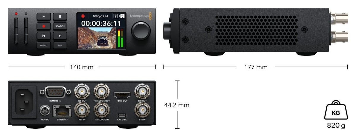 HyperDeck Studio HD Mini – Mere in teža