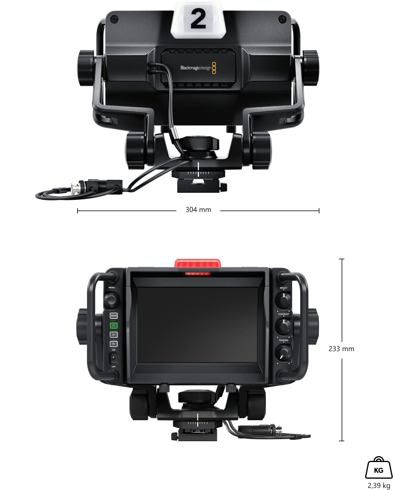 Blackmagic Design URSA Studio Viewfinder G2 – Mere in teža