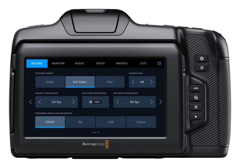Blackmagic Pocket Cinema Camera 6K G2 – Nagibni 5″ zaslon na dotik