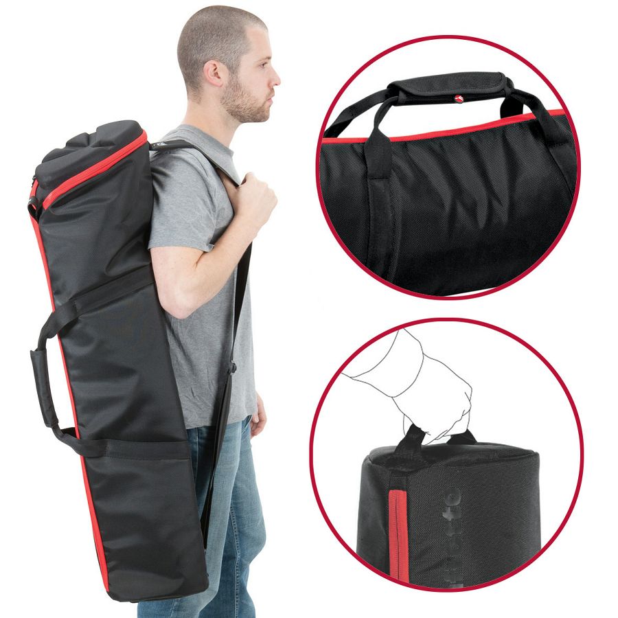 Nošenje torbe Manfrotto MBAG90PN čez ramo in z ročajem