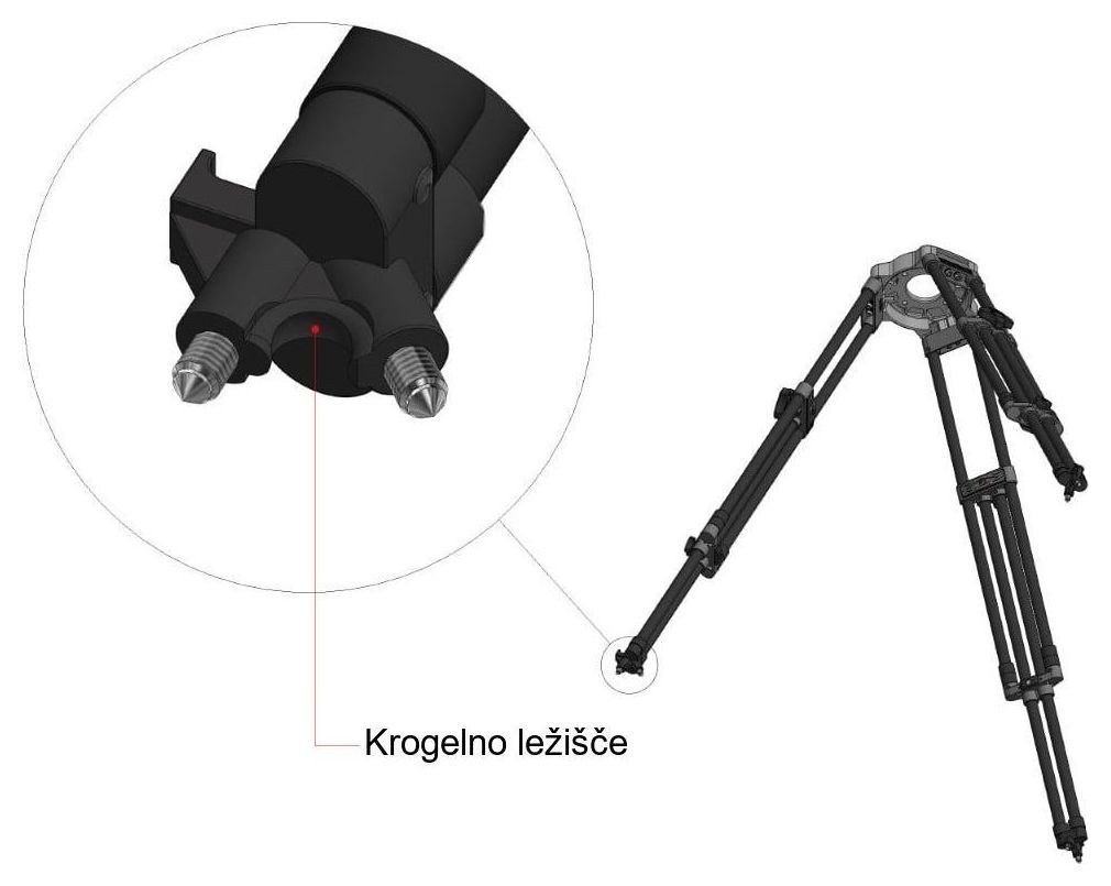 Cartoni T724/CM stativ Studio Carbon – Krogelno ležišče v nožici