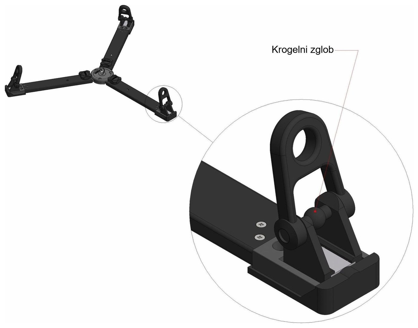 Cartoni S838 talni razpornik Studio – Krogelni zglob