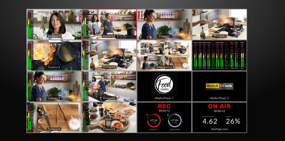 ATEM Television Studio HD8 ISO 2TB – 16 virov na enem monitorju