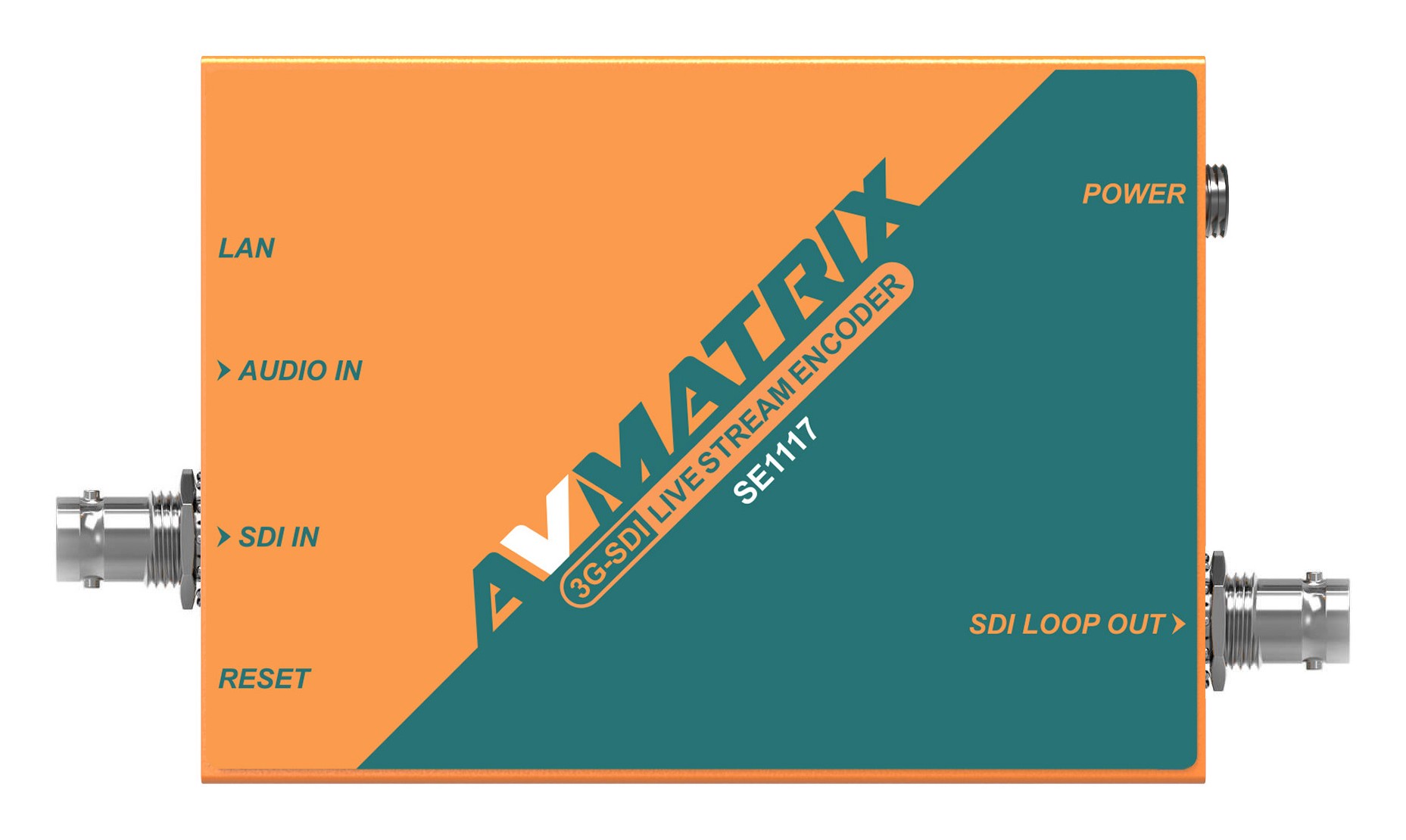 AVMATRIX SE1117 – Označeni priključki na vrhu
