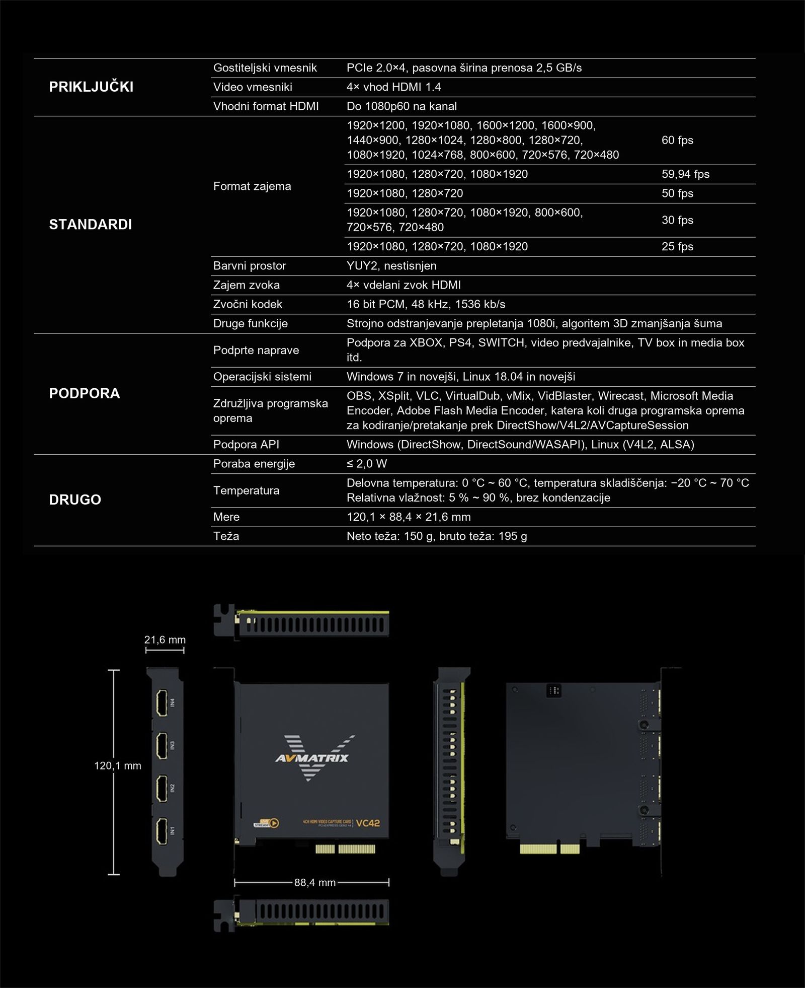 AVMATRIX VC42x – infografika