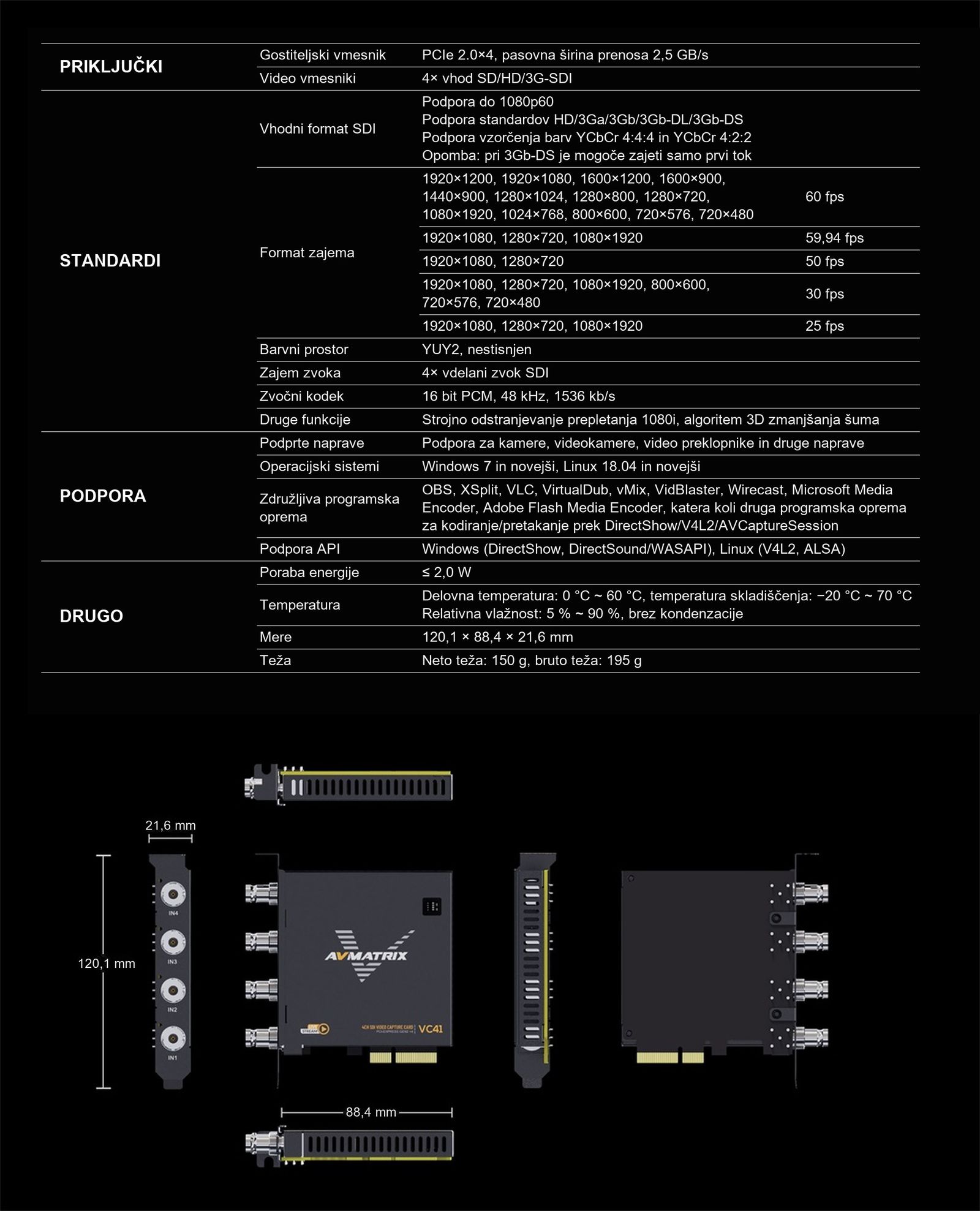 AVMATRIX VC41 – infografika