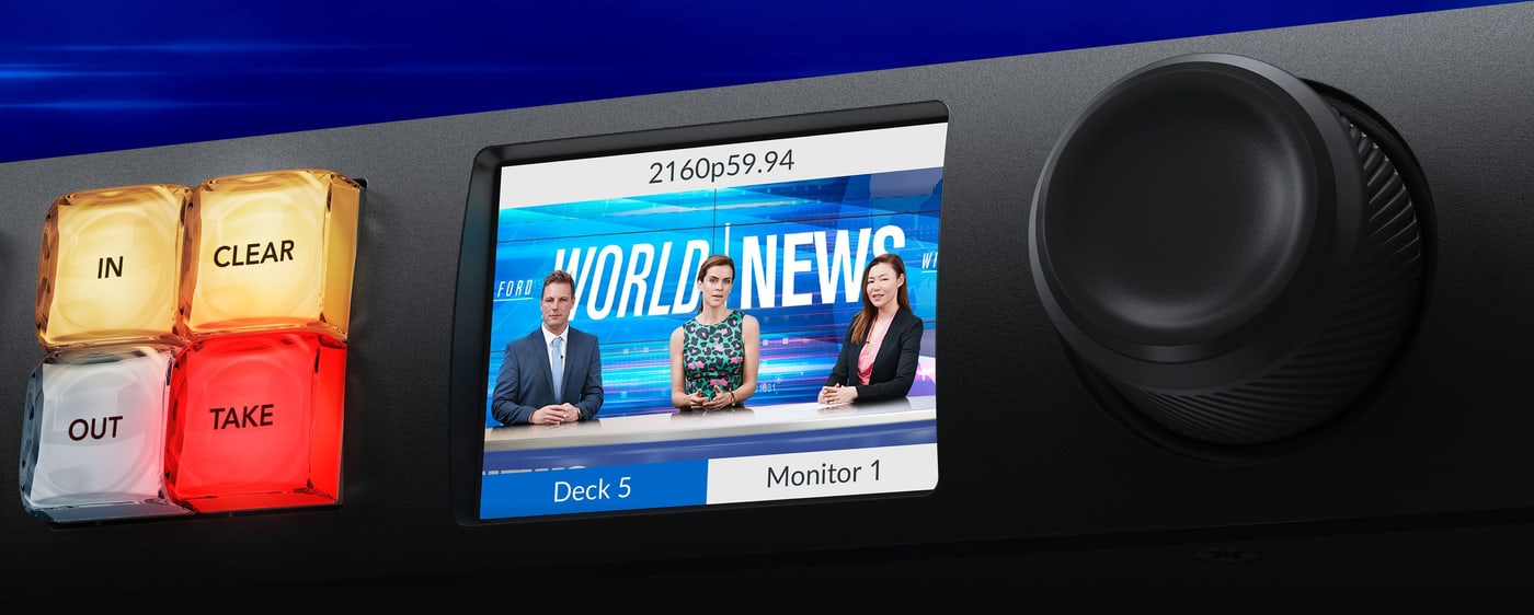 Blackmagic Videohub 10x10 12G – Živa slika na zaslonu LCD pred preklopom