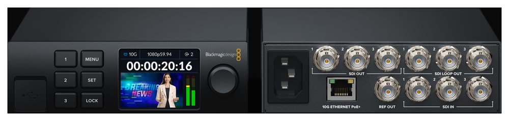 Blackmagic 2110 IP Converter 3x3G – Šest naprav SDI na enem kablu
