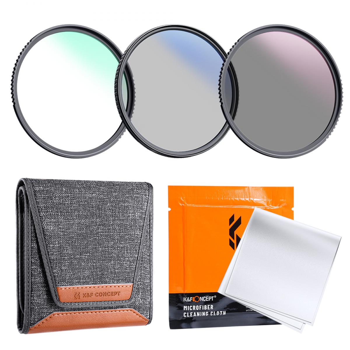 62mm MCUV+CPL+ND4 Lens Filter Kit with Lens Cleaning Cloth and Filter Bag Nano-Klear