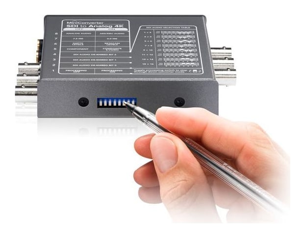 Mini Converter SDI to Analog 4K – Nastavitev z mini stikali ali prek USB