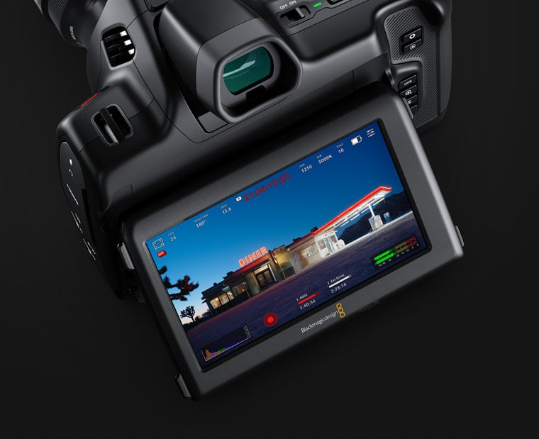 Blackmagic Cinema Camera 6K – Nadzor kadra neposredno na kameri