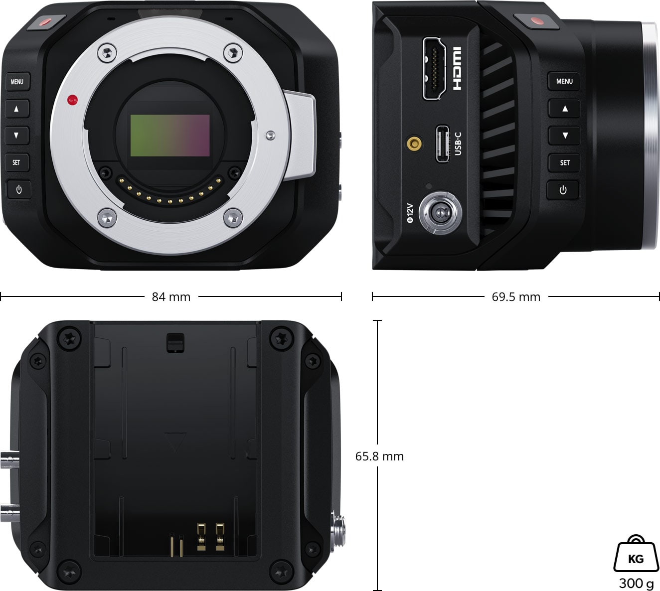 Blackmagic Design Micro Studio Camera 4K G2 – Mere in teža
