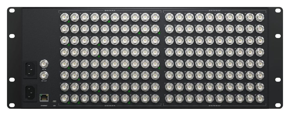 Blackmagic Videohub 80x80 12G – Lučka LED pri vsakem vhodu