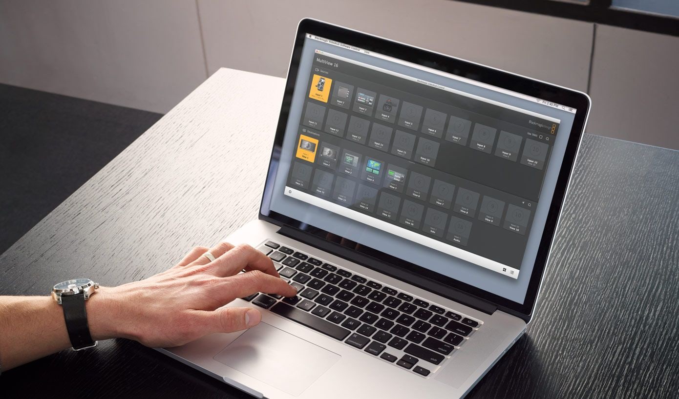 Blackmagic MultiView 16 – Sprednja plošča kot pri usmerjevalniku