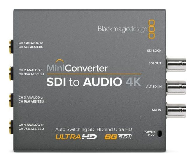 Mini Converter SDI to Audio 4K – Štirje analogni kanali ali osem AES/EBU