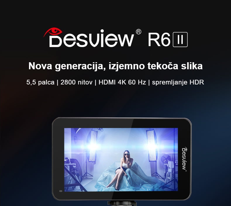 Desview R6II – 5,5" monitor za kamero s svetlostjo 2800 nitov in HDMI 4K 60 Hz