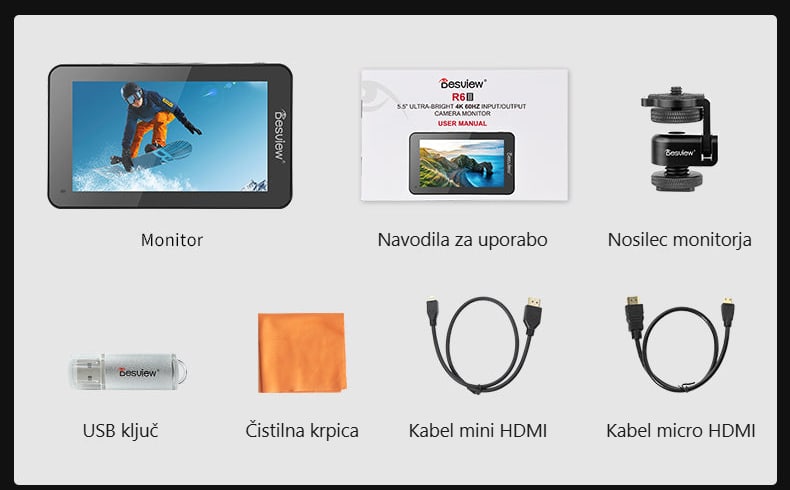 Vsebina paketa Desview R6II