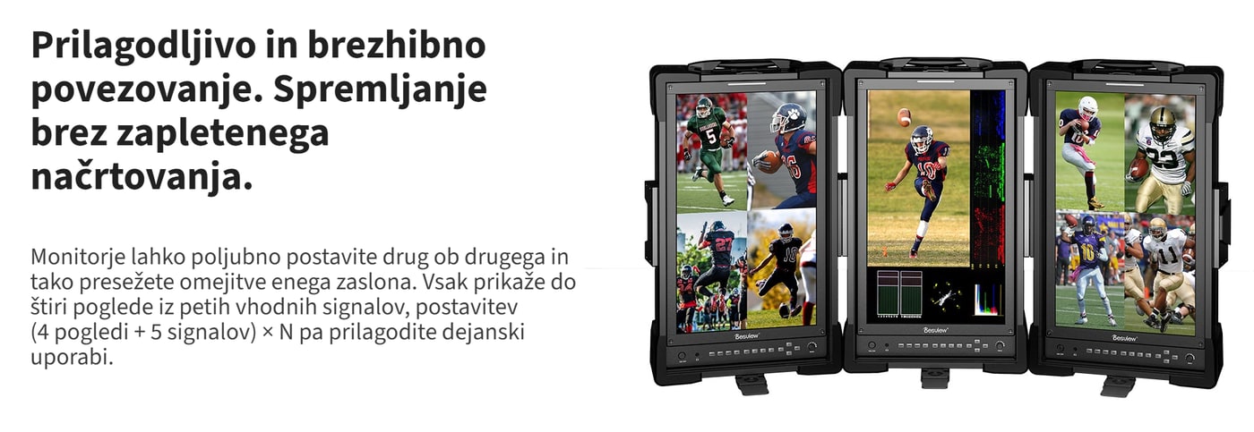 Več monitorjev drug ob drugem