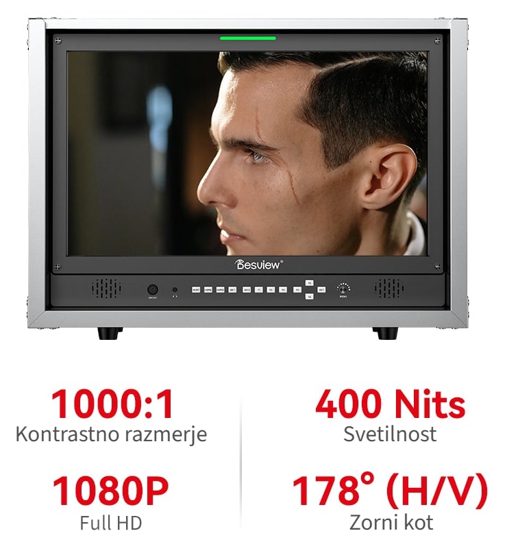 Zaslon 1080p z živimi barvami