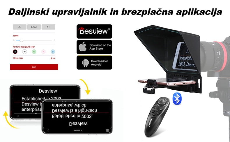 Daljinski upravljalnik in brezplačna aplikacija
