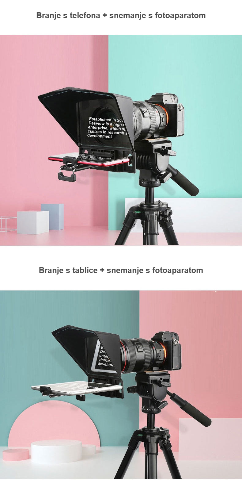 Branje s telefona ali tablice + snemanje s fotoaparatom