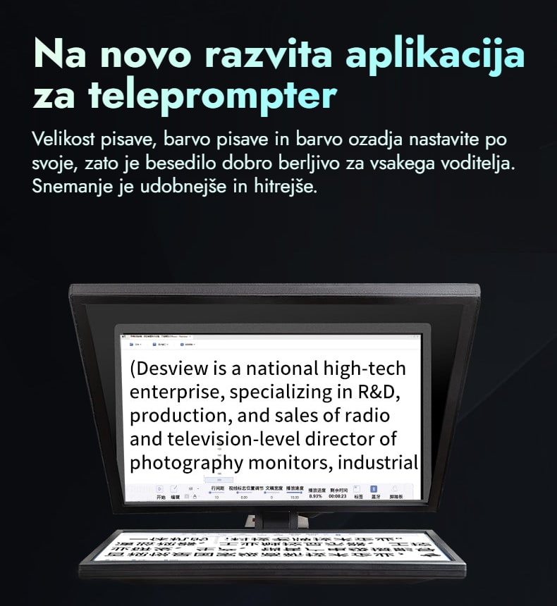 Na novo razvita aplikacija za teleprompter