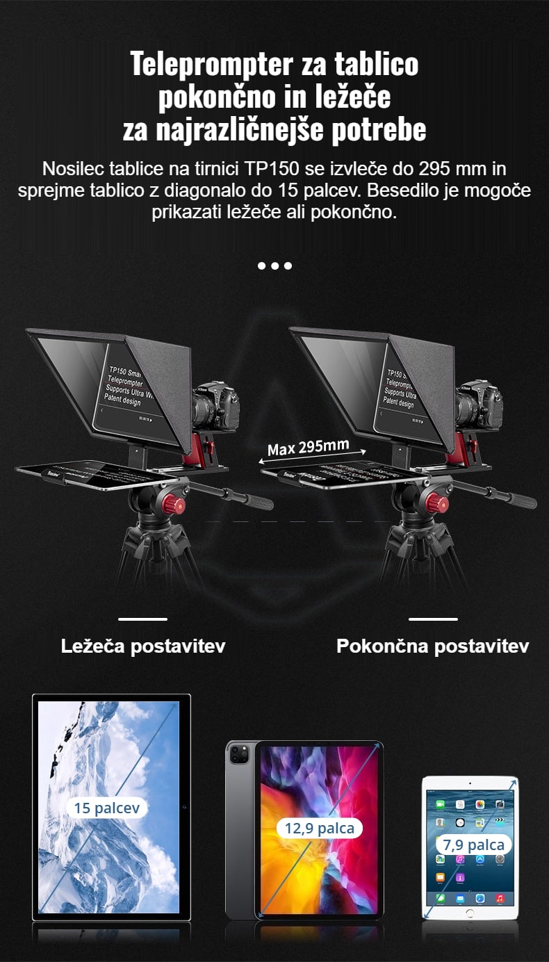 Tablica do 15 palcev ležeče ali pokončno