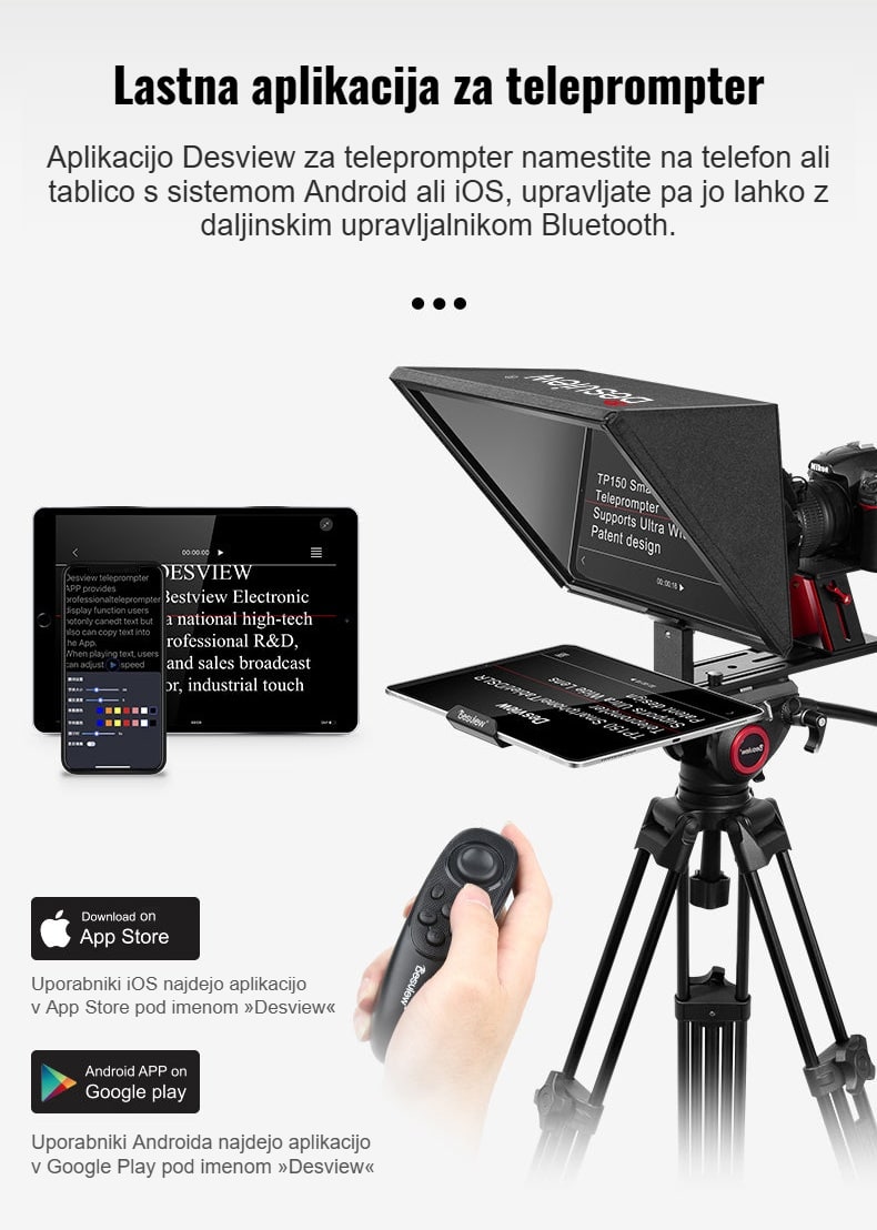 Aplikacija Desview in daljinski upravljalnik