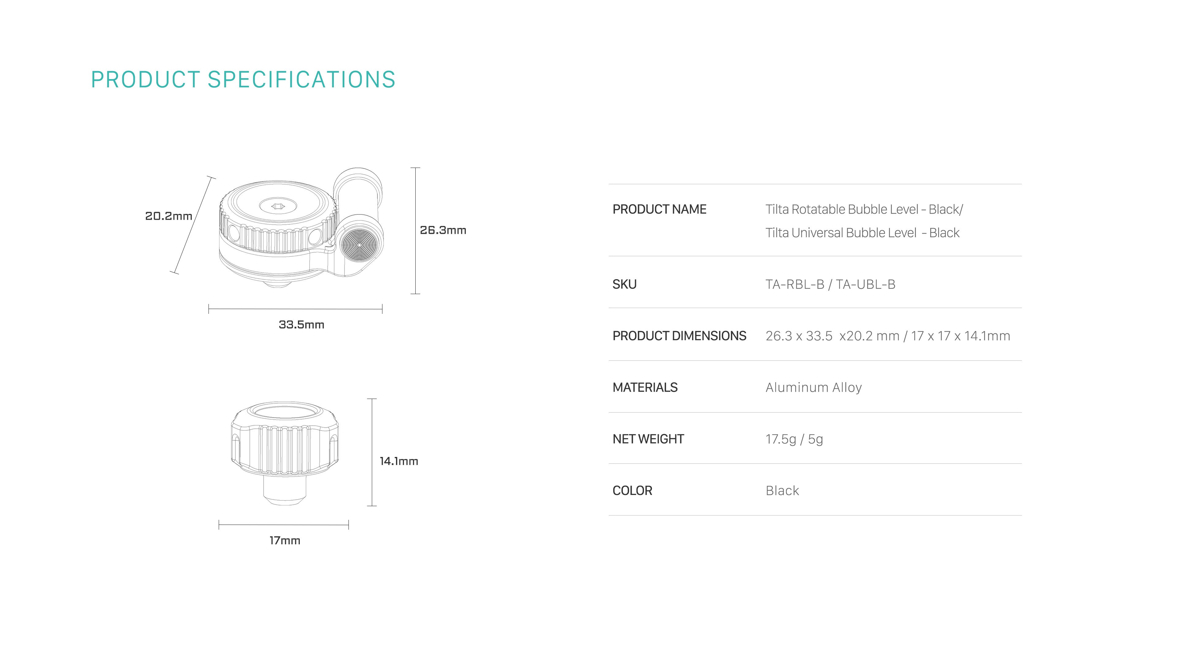 Tilta Universal Bubble Level