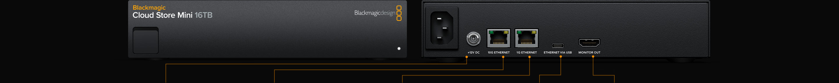 Kompakten Blackmagic Cloud Store Mini 16TB za namestitev v rack