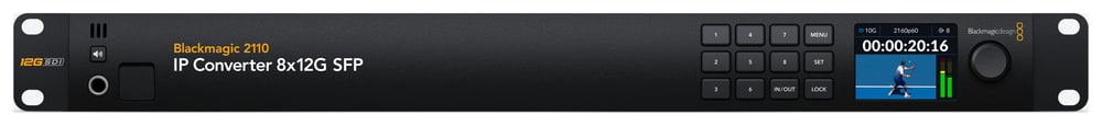Blackmagic 2110 IP Converter 8x12G SFP – Kontrola signala kar v racku