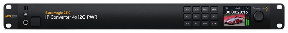 Blackmagic 2110 IP Converter 4x12G PWR – Nadzorna plošča z zaslonom LCD