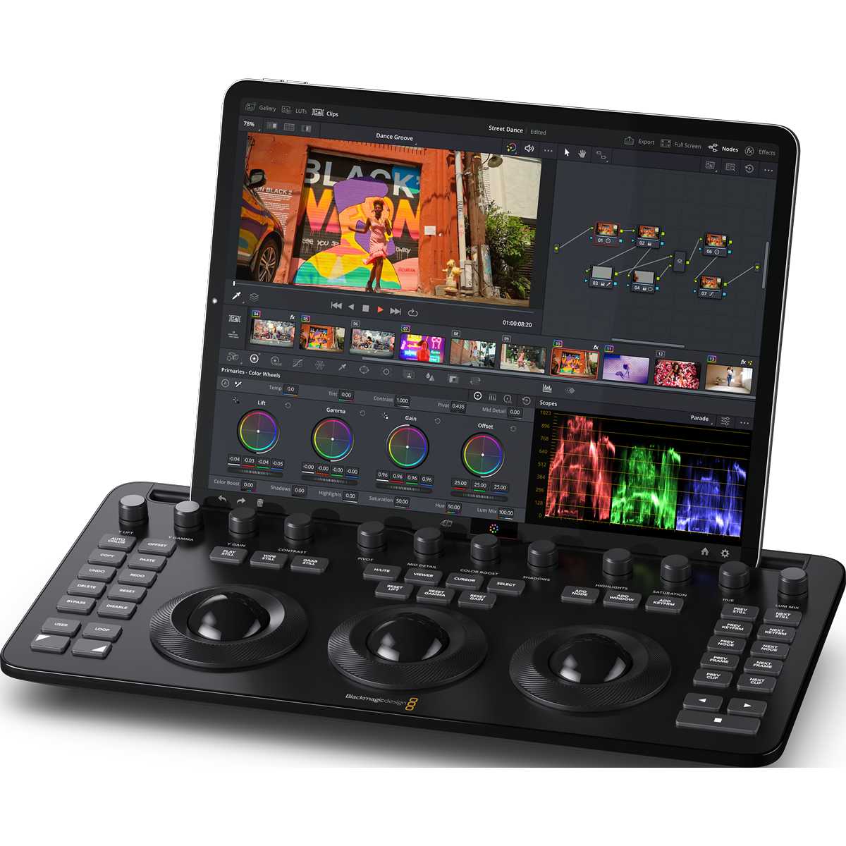 Blackmagic DaVinci Resolve Micro Color Panel z iPadom Pro