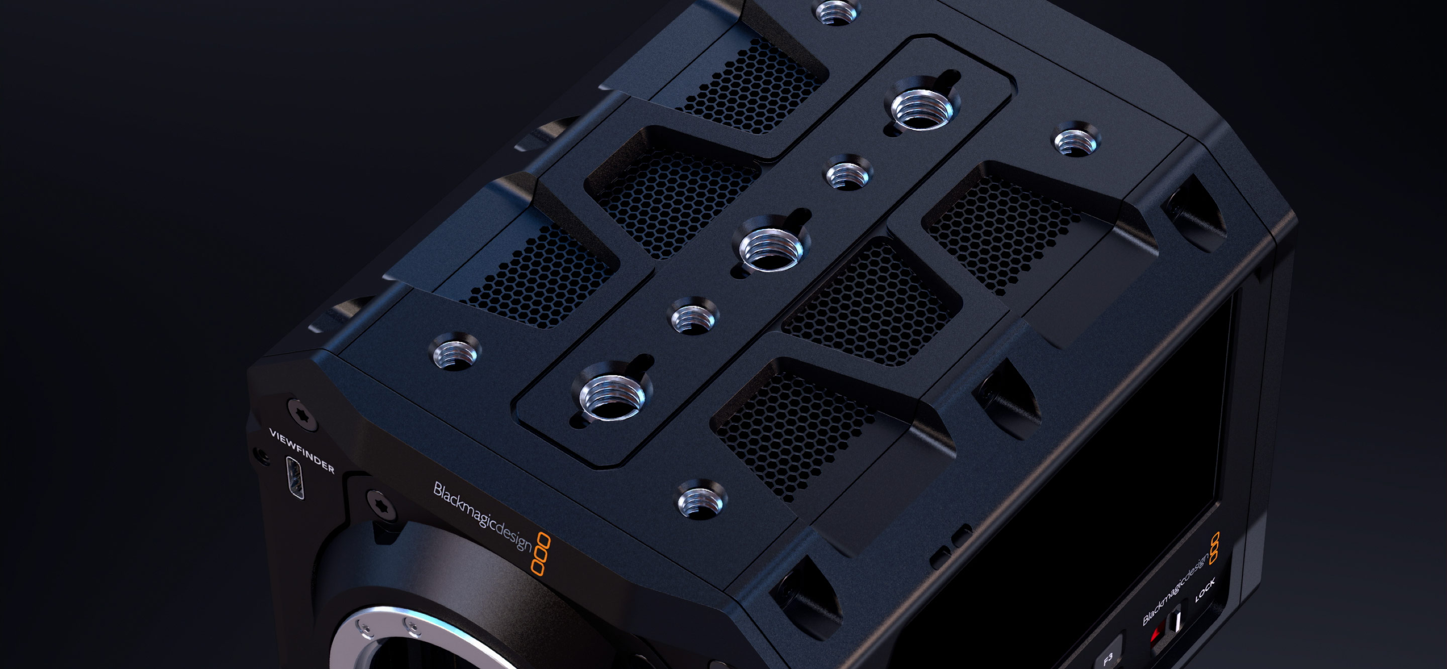 Blackmagic PYXIS 6K EF z zaklenljivim EF-bajonetom – Ohišje, pripravljeno za rig