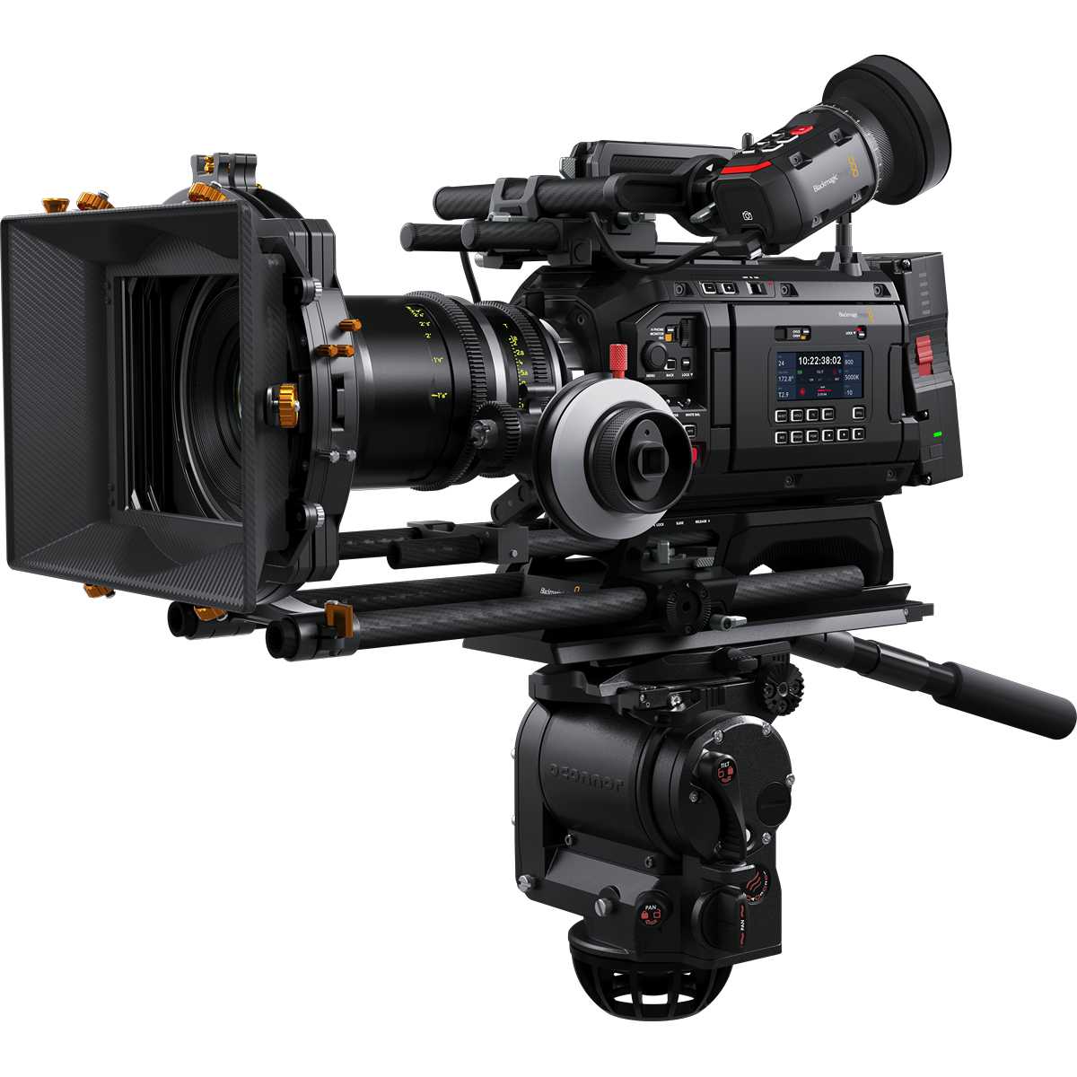 Blackmagic URSA Cine 12K LF z iskalo EVF, pogled od spredaj