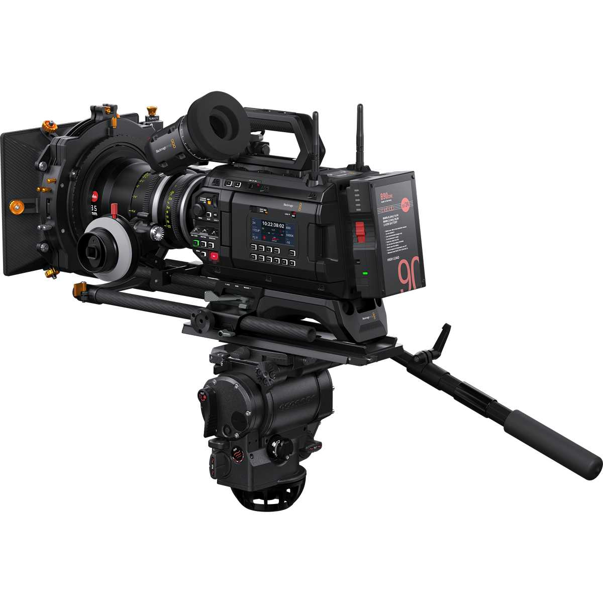 Blackmagic URSA Cine 12K LF z iskalo EVF, pogled od zadaj