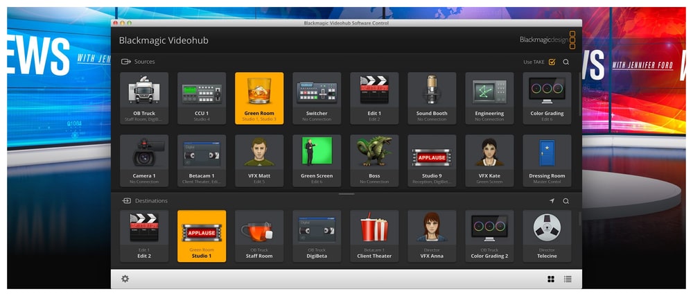 Blackmagic Smart Videohub CleanSwitch 12x12 – Daljinsko upravljanje in integracija