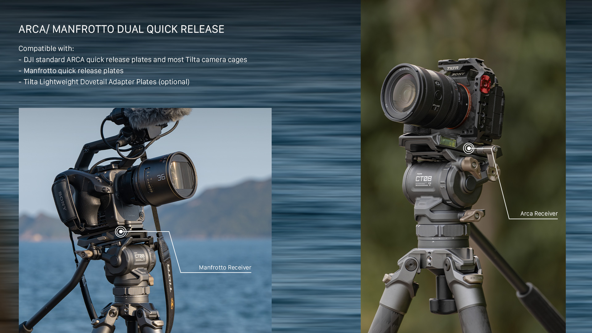 Tilta 75mm Cine Fluid Head with 2-Stage One Touch Carbon Fiber Tripod Legs (8KG)