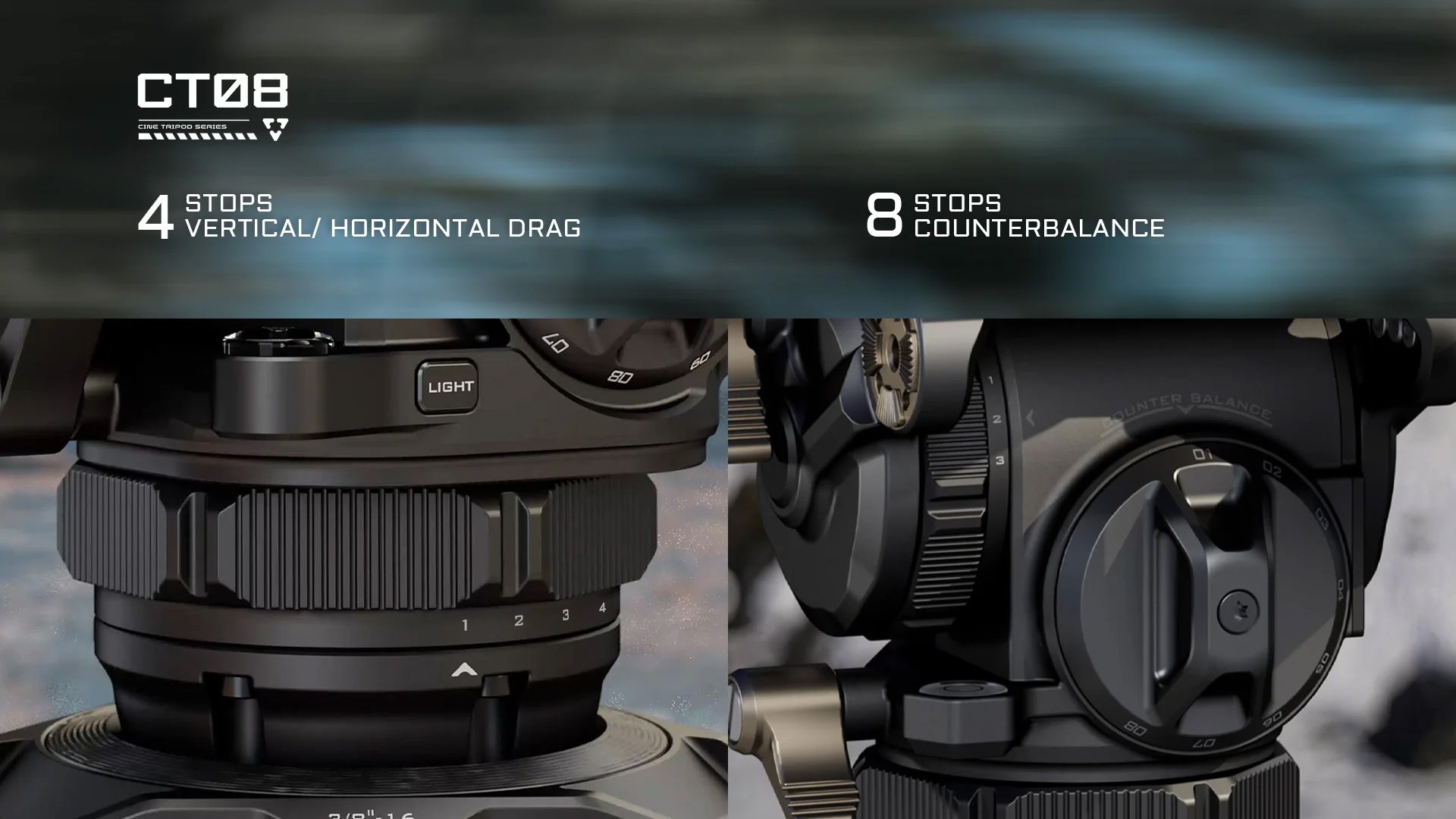 Tilta 75mm Cine Fluid Head with 2-Stage One Touch Carbon Fiber Tripod Legs (8KG)