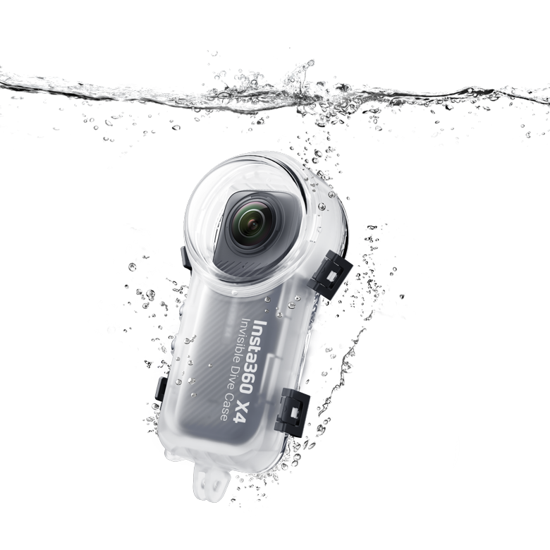 Ohišje Insta360 X4 v stiku z vodo, uradna produktna fotografija