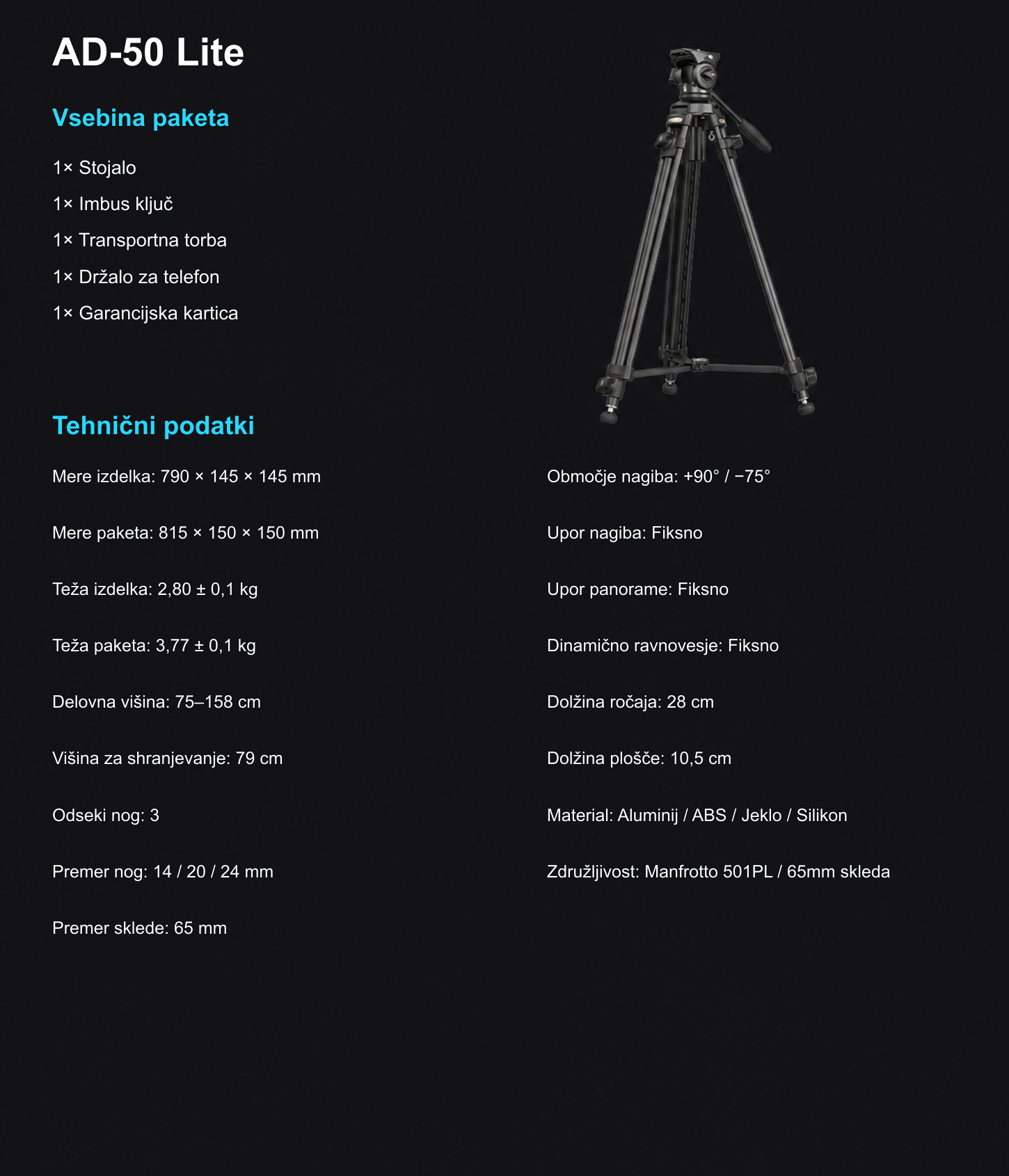 SmallRig AD-50 Lite 4684 – slovenska infografika – 10/12